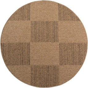 Hnedý okrúhly vnútorný a vonkajší koberec ø 160 cm Timber 1405 – Ayyildiz Carpets