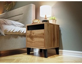 SADA 2x Nočný stolík NORD 45x40 cm dub wotan/antracit