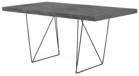 Pracovný stôl v dekore betónu s čiernou podnožou TemaHome Multi, 160 x 90 cm