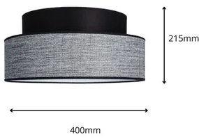 Stropné svietidlo GRACE 1xE27/60W/230V pr. 40 cm čierna/šedá