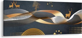Obraz - Grafika s jeleňom (120x50 cm)