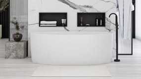 Rea Rea, oceľová kúpeľňová polička 45x30 cm, čierna matná, REA-05604