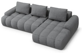 Sivá rozkladacia/s úložným priestorom rohová pohovka (pravý roh/s leňoškou) Linz – Cosmopolitan Design