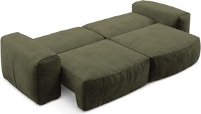 Zelená ženilková rozkladacia pohovka 275 cm Kuki – Makamii