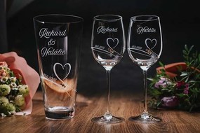 Svadobná váza Diamante Romance s menami