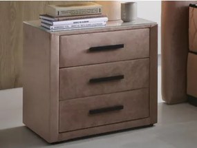 Vysoký nočný stolík Reve, tmavo ružová látka%