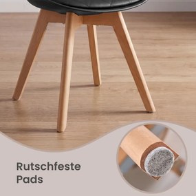 Set štyroch jedálenských stoličiek KDCB35888BH01 (4 ks) čierne / hnedé nohy