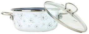 Belis Smaltovaný hrniec s pokrievkou Premium, biela, 24 cm, 5,5 l, 5,5 l