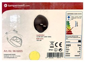 Lampenwelt Lampenwelt - LED Vonkajšie nástenné svietidlo 2xLED/3W/230V IP54 LW1442