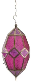 Orientálna závesná lampa SELLIMA - ružovo fialová
