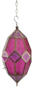 Orientálna závesná lampa SELLIMA - ružovo fialová