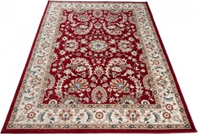 Červený obdĺžnikový koberec Dubai – polypropylén, nízky vlas Rozmer: 70x150 cm
