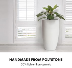 Fox & Fern Almere Kvetináč Fibre Stone ideálny pre rastliny, ručne vyrobený, kužeľovitý