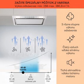 Klarstein Camila, vstavaný digestor, 52 cm, 369 m³/h, LED, dotyková plocha, nehrdzavejúca oceľ