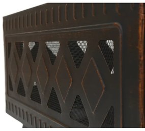 Prenosné ohnisko na drevo s roštom čierna/patina