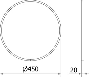 Mexen Loft, okrúhle kúpeľňové zrkadlo 45 cm, farba rámu zlatá lesklá, 9850-045-045-000-50