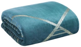 EUROFIRANY Flano deka veľmi jemná na dotyk s lesklou potlačou 150 cm x 200 cm tyrkysová 100 % polyester Varianta: 391482
