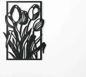 drevko Drevený obraz Tulipány Rozmer obrazu: 44,5 x 32 cm, Farba dekorácie: Čierna