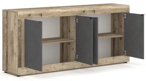 Komoda RUNEA svetlohnedá/antracit