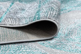 Moderný koberec DE LUXE 621 Sieť - Štrukturálny sivý / verde