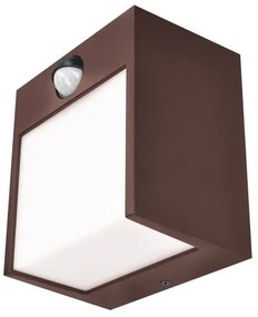 Brilagi-LED Vonkajšie nástenné svietidlo so senzorom TERNI LED/12W/230V hnedé IP44