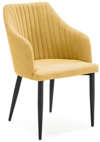 Žlté čalúnené jedálenské kreslá v súprave 2 ks Nadi – Marckeric