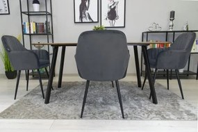 Bestent Jedálenská stolička zamatová Dark Grey Velvet