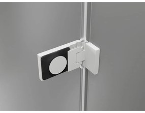 Mexen, Mexen Lunar-F pravé sklápacie sprchové dvere 95 cm, transparentné, biele - 836-095-000-20-00-P