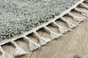 Dywany Łuszczów, Kusový koberec Berber 9000 green kruh, 160x160 (priemer) kruh, zelená, obývacia izba