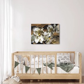 Obraz - Kvety orchideí na mramorovom pozadí (70x50 cm)