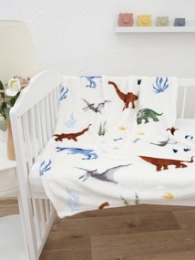 Detská deka do postieľky mikroplyš Exclusive 80 × 100 cm – Dinosaury