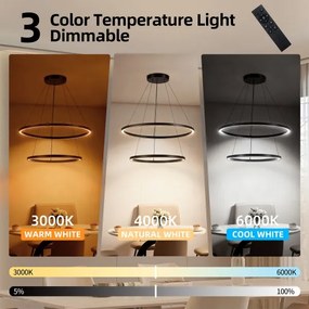 Brilagi - stmievateľný LED luster na lanku PORTOFINO LED/98W/230V pr. 80 cm čierna +DO