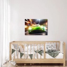 Obraz - Zelené závodné auto (70x50 cm)