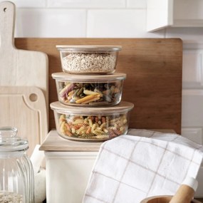 Florina Sklenená dóza s bambusovým vekom Clavato, 640 ml, L