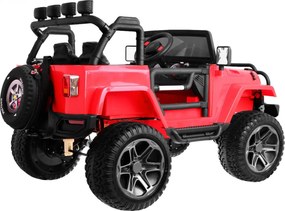 Ramiz Monster 4x4 terénne auto pre deti Červené + Diaľkové ovládanie + Nastavenie sedadla + MP3 LED + Nosič batožiny + Batoh
