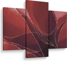 Obraz - Červená abstraktná kvetina N⁰2 (90x60 cm)