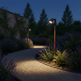 Moderný vonkajší stĺpik hrdzavo hnedý 100 cm IP44 nastaviteľný - Ciara