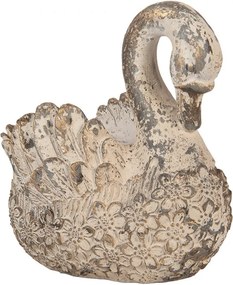 Decorative Figurine Swan 18x11x17 Cm Beige Ceramic Material - 18*11*17 cm