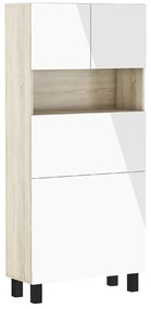 PC stolík Home (biela lesklá + dub sonoma). Akcia -22%. Vlastná spoľahlivá doprava až k Vám domov. 1124934
