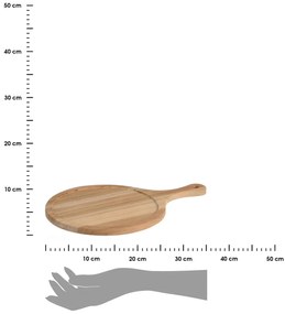 Excellent Houseware Doska na krájanie Teak, teakové drevo, (FI) 37 cm