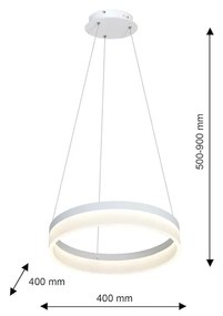Závesné LED svietidlo Ring, 1x LED 24w, 4000k, w