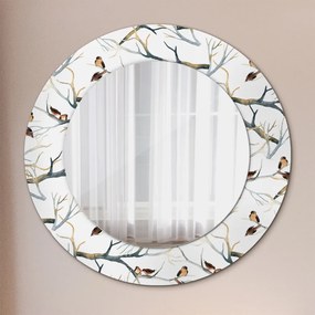 Vrabci vetvy vtákov Okrúhle dekoračné zrkadlo