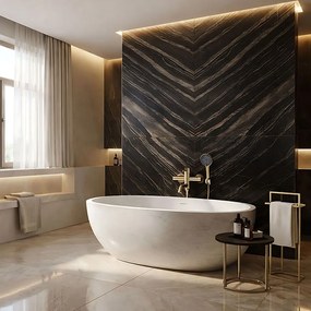 Rea Lungo, vaňová batéria s ručnou sprchovou súpravou, zlatá matná, REA-B8055