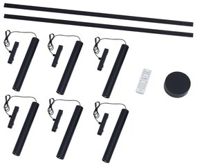 Moderný koľajnicový systém s 6 čiernymi závesnými svetlami 1-fázový - Magnetic Cassie