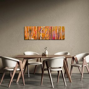 Obraz - Jesenný les (s hodinami) (90x30 cm)