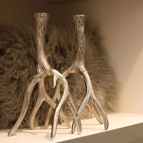 Strieborný raw svietnik stojaci paroží Antlers - 14*11*24cm