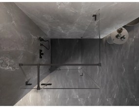 Mexen Lunar T, sklápací sprchový kút ľavý 110 x 110 cm, 8mm číre sklo, grafitový profil, 834T-110-110-95-00-L