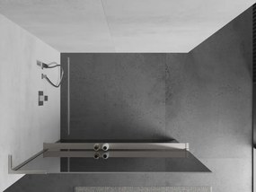 Mexen Kioto+ L, sprchová zástena Walk-In s poličkou a vešiakom 70 x 200 cm, 8mm sklo vzor zrkadlo, brúsená oceľ profil, 800-070-123-97-50
