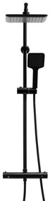 Erga Bodo Therm, sprchová súprava s termostatickou batériou a dažďovou hlavicou 23x23cm, čierna matná, ERG-YKA-BP.BODO-THERM-23-BLK
