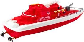 LEAN Toys RC záchranársky motorový čln na diaľkové ovládanie 1:28 červený